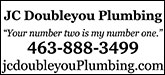 JC Doubleyou Plumbing Sponsorship Banner