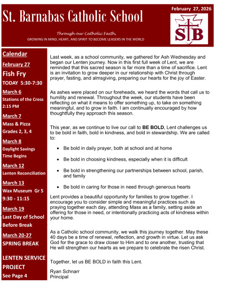 Newsletter February 27, 2026
