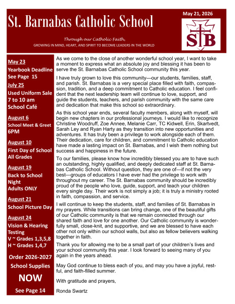 Newsletter May 21, 2026