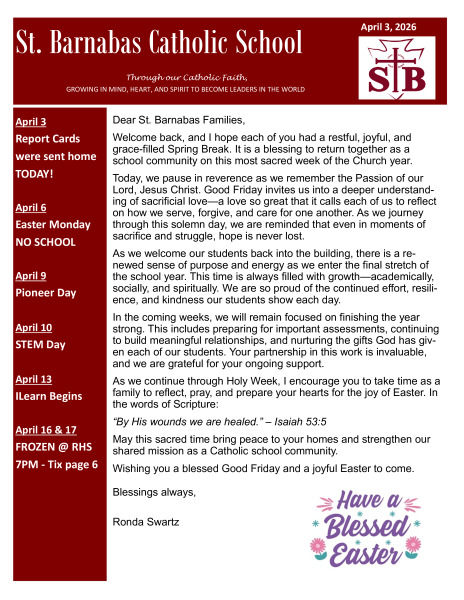 Newsletter April 3, 2026