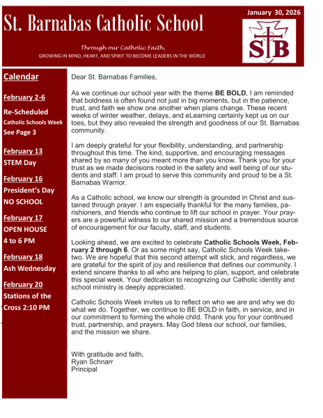 Newsletter January 30, 2026